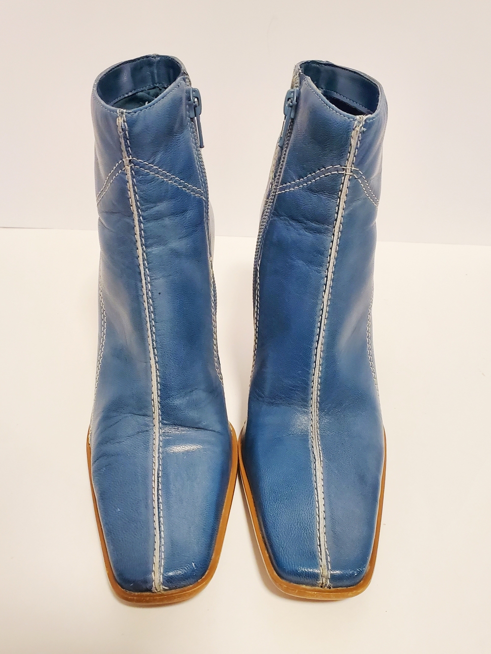 Vintage Diba Remy Teal Leather Ankle Boots - Picture 5 of 6